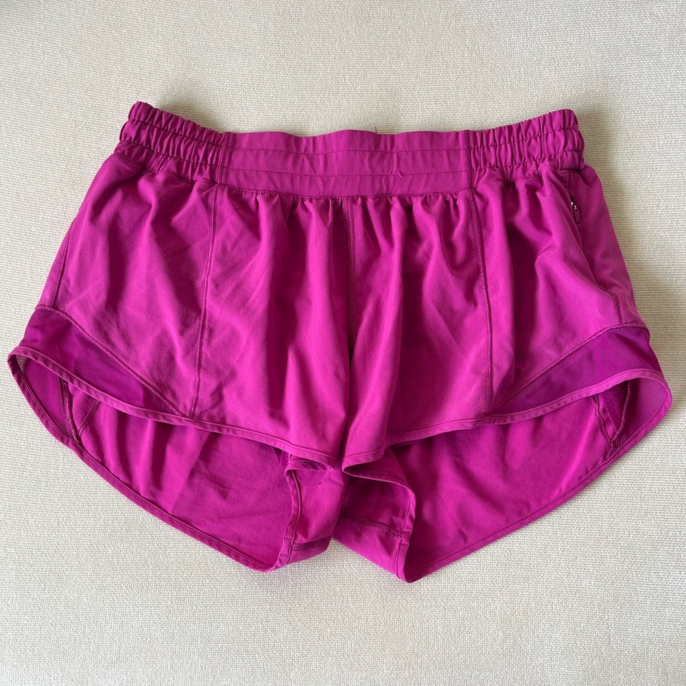 lululemon Hotty Hot Shorts Low-Rise, Size 10, 2.5” inseam, Ripened Raspberry